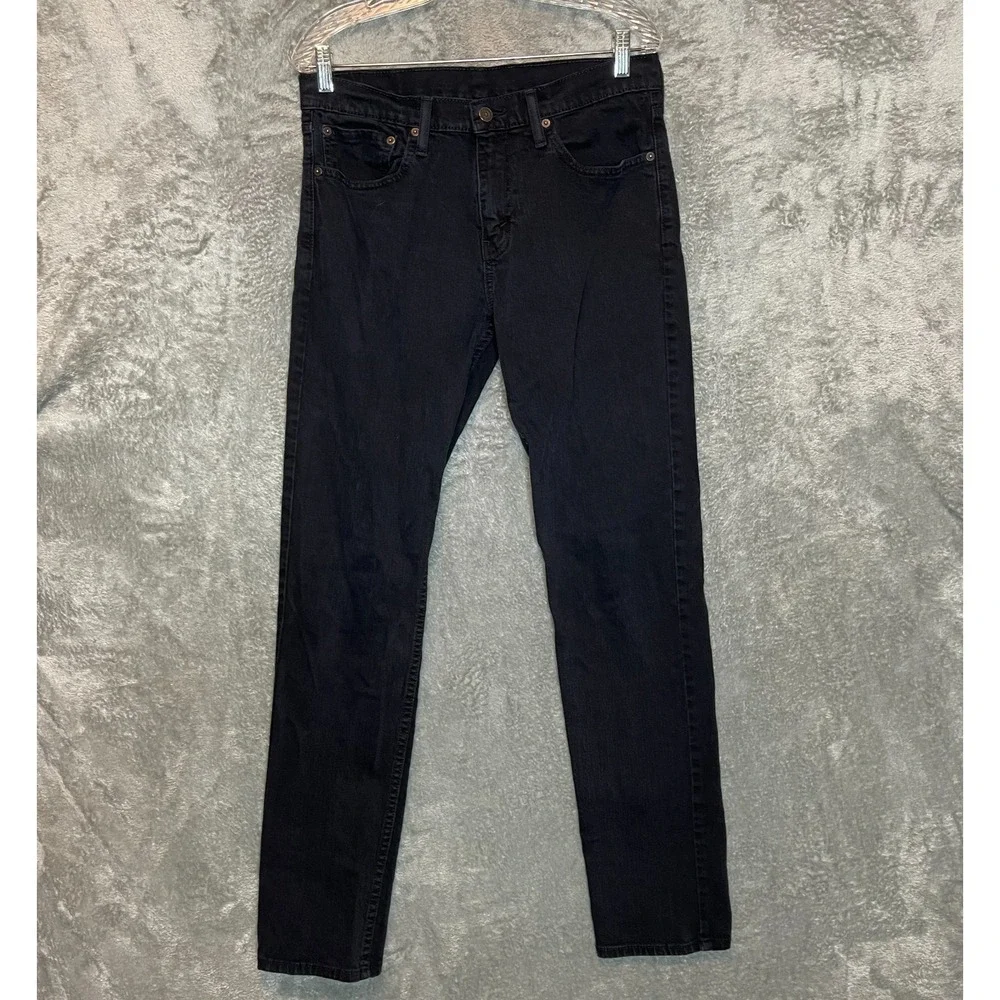 Levis 511 Mens 32x34 Slim Taper Mid Rise Stretch Black Casual Preppy Denim Jean